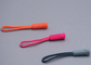3D Embossed Plastic Zipper Puller With Polyester String For Garments